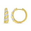 Thumbnail Image 3 of Round-Cut Diamond Spiral Hoop Earrings 3/8 ct tw 10K Yellow Gold