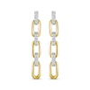 Thumbnail Image 2 of Round-Cut Diamond Paperclip Dangle Earrings 1/10 ct tw 10K Two-Tone Gold