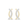 Thumbnail Image 2 of Round-Cut Diamond Crossover-Outline Stud Earrings 1/20 ct tw 10K Yellow Gold