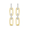 Thumbnail Image 2 of Diamond Paperclip Dangle Earrings 1/15 ct tw Sterling Silver & 10K Yellow Gold