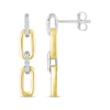 Thumbnail Image 3 of Diamond Paperclip Dangle Earrings 1/15 ct tw Sterling Silver & 10K Yellow Gold