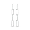 Thumbnail Image 2 of Diamond Paperclip Dangle Earrings 1/4 ct tw Sterling Silver