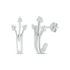 Thumbnail Image 0 of Diamond Three-Stone Split J-Hoop Earrings 1/20 ct tw Sterling Silver