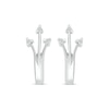 Thumbnail Image 1 of Diamond Three-Stone Split J-Hoop Earrings 1/20 ct tw Sterling Silver