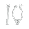 Thumbnail Image 1 of Diamond Heart Profile Hoop Earrings 1/20 ct tw Sterling Silver