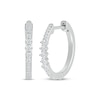 Thumbnail Image 1 of Diamond Graduated Hoop Earrings 1/5 ct tw Sterling Silver