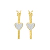 Thumbnail Image 2 of Multi-Diamond Heart Twist-Hoop Earrings 1/10 ct tw 10K Yellow Gold