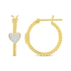 Thumbnail Image 3 of Multi-Diamond Heart Twist-Hoop Earrings 1/10 ct tw 10K Yellow Gold