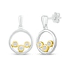 Thumbnail Image 1 of Diamond Circle Dangle Earrings 1/20 ct tw Sterling Silver & 10K Yellow Gold