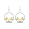 Thumbnail Image 2 of Diamond Circle Dangle Earrings 1/20 ct tw Sterling Silver & 10K Yellow Gold