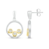 Thumbnail Image 3 of Diamond Circle Dangle Earrings 1/20 ct tw Sterling Silver & 10K Yellow Gold