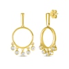 Thumbnail Image 1 of Diamond Circle Dangle Earrings 1/10 ct tw 10K Yellow Gold