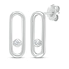 Thumbnail Image 1 of Diamond Oblong Bezel Earrings 1/20 ct tw 10K White Gold