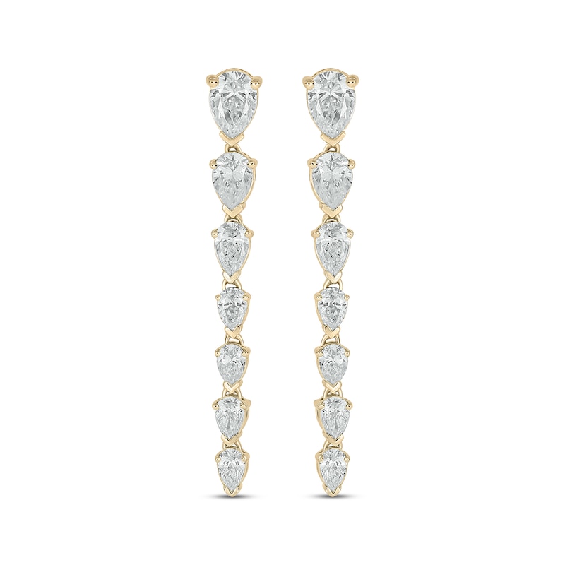 Main Image 2 of Pear-Shaped Diamond Graduated Drop Earrings 1-7/8 ct tw 14K Yellow Gold