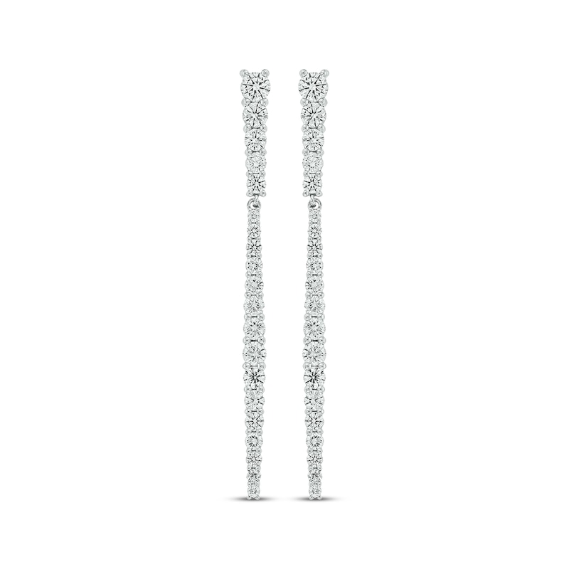 Main Image 2 of Diamond Graduated Line Drop Earrings 2-3/4 ct tw 14K White Gold