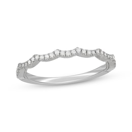 Neil Lane Artistry Lab-Grown Diamond Scalloped Wedding Band 1/6 ct tw 14K White Gold