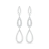 Thumbnail Image 2 of Diamond Teardrop Tiered Dangle Earrings 1/10 ct tw Sterling Silver