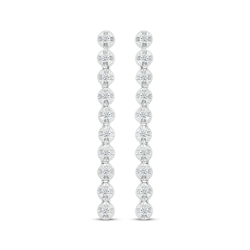 Main Image 2 of Diamond Vertical Line Dangle Earrings 1/5 ct tw Sterling Silver