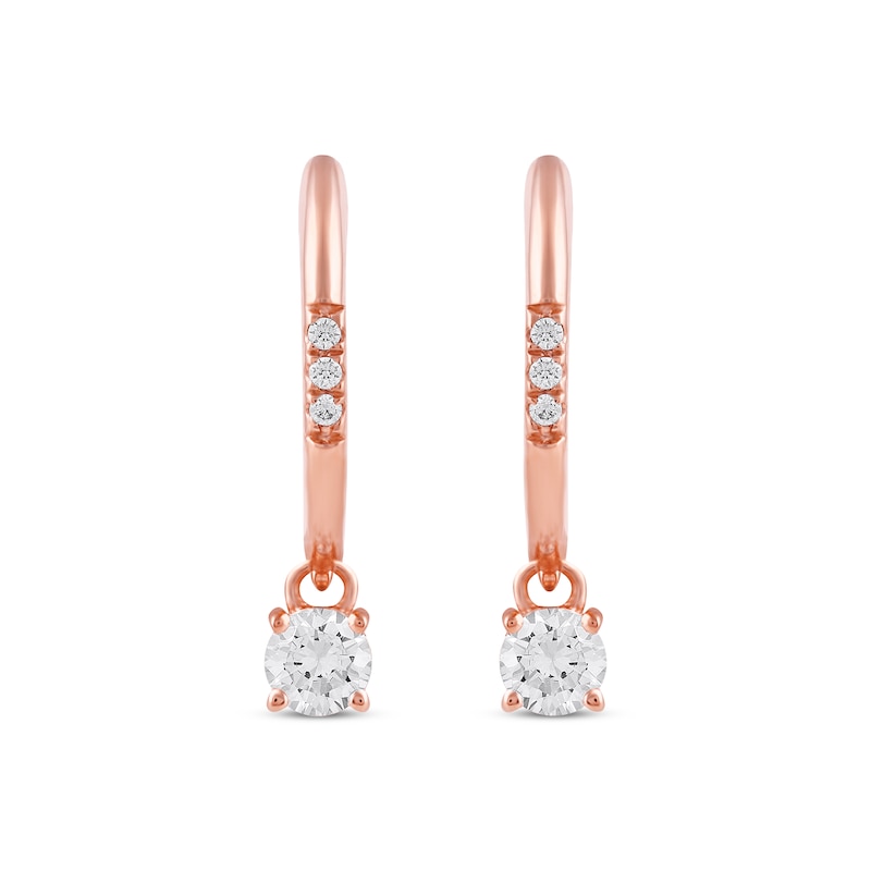 Main Image 2 of Unstoppable Love Diamond Hoop Dangle Earrings 1/3 ct tw 10K Rose Gold