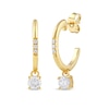 Thumbnail Image 1 of Unstoppable Love Diamond Hoop Dangle Earrings 1/3 ct tw 10K Yellow Gold