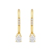 Thumbnail Image 2 of Unstoppable Love Diamond Hoop Dangle Earrings 1/3 ct tw 10K Yellow Gold