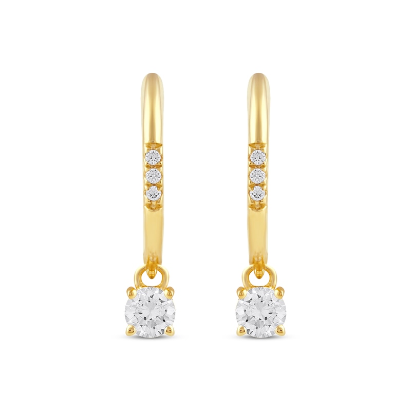 Main Image 2 of Unstoppable Love Diamond Hoop Dangle Earrings 1/3 ct tw 10K Yellow Gold