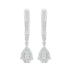 Thumbnail Image 2 of Diamond Teardrop Dangle Hoop Earrings 1/4 ct tw Sterling Silver