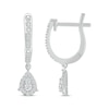 Thumbnail Image 3 of Diamond Teardrop Dangle Hoop Earrings 1/4 ct tw Sterling Silver