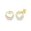 Thumbnail Image 1 of Diamond Circle in Circle Earrings 1/8 ct tw 10K Yellow Gold