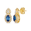 Thumbnail Image 1 of Le Vian Blue Sapphire Earrings 3/8 ct tw Diamonds 14K Honey Gold