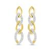 Thumbnail Image 2 of Diamond Alternating Link Drop Earrings 1/6 ct tw 10K Yellow Gold