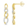 Thumbnail Image 3 of Diamond Alternating Link Drop Earrings 1/6 ct tw 10K Yellow Gold