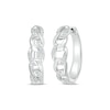 Thumbnail Image 1 of Diamond Chain Link Hoop Earrings 1/6 ct tw 10K White Gold