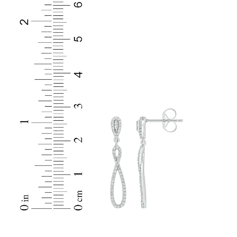 Main Image 3 of Diamond Infinity Drop Earrings 1/3 ct tw Sterling Silver