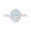 Thumbnail Image 3 of THE LEO First Light Diamond Oval-Cut Double Halo Engagement Ring 1 ct tw 14K White Gold