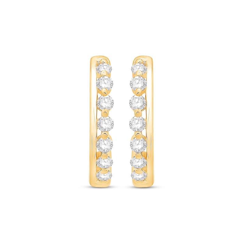 Main Image 2 of Diamond Hoop Earrings 1/5 ct tw 10K Yellow Gold