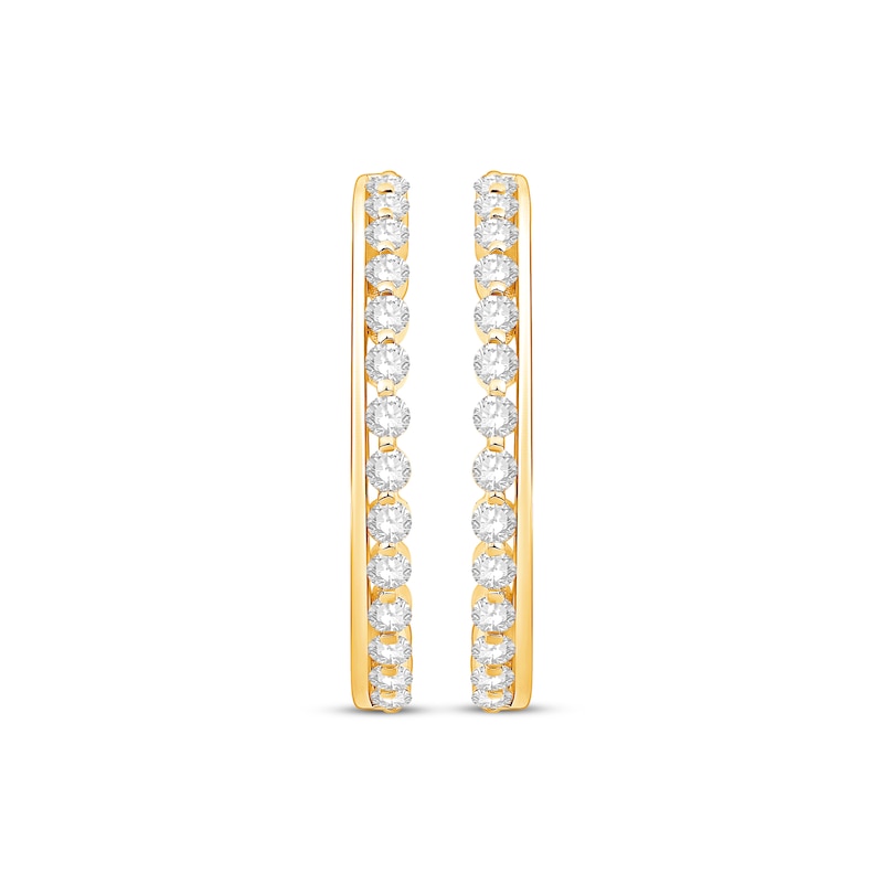 Main Image 2 of Diamond Hoop Earrings 3/4 ct tw 10K Yellow Gold