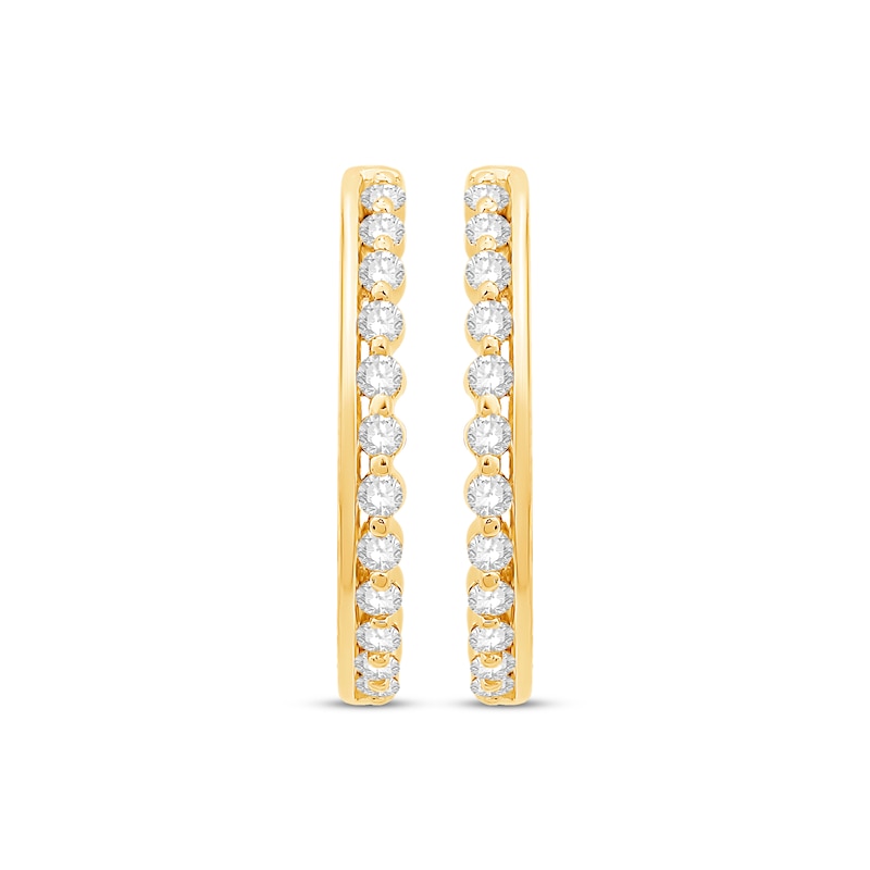 Diamond Hoop Earrings 1/4 ct tw 10K Yellow Gold | Kay