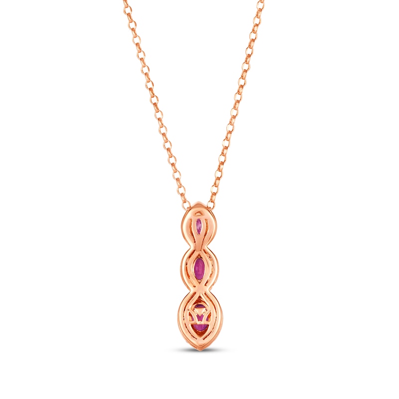 Le Vian Ruby Necklace 1/10 ct tw Diamonds 14K Strawberry Gold 19