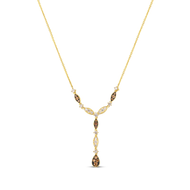 Main Image 1 of Le Vian Venetian Mosaic Diamond Y-Drop Necklace 3/4 ct tw 14K Honey Gold 19&quot;