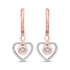 Thumbnail Image 2 of Diamond Infinity Heart Dangle Hoop Earrings 1/4 ct tw 10K Rose Gold