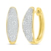 Thumbnail Image 1 of Multi-Diamond Center Cobblestone Hoop Earrings 1 ct tw 10K Yellow Gold