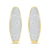 Thumbnail Image 2 of Multi-Diamond Center Cobblestone Hoop Earrings 1 ct tw 10K Yellow Gold