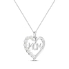 Thumbnail Image 1 of Cultured Pearl & White Lab-Created Sapphire Accent "Mom" Heart Necklace Sterling Silver 18"