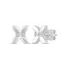 Thumbnail Image 1 of Baguette-Cut Diamond Butterfly Stud Earrings 1/20 ct tw 10K White Gold