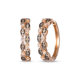 Le Vian Venetian Mosaic Diamond Hoop Earrings 7/8 ct tw 14K Strawberry Gold