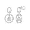 Thumbnail Image 1 of Diamond Oval & Circle Drop Earrings 3/4 ct tw 10K White Gold