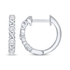 Thumbnail Image 2 of Diamond "XO" Huggie Hoop Earrings 1/10 ct tw Sterling Silver