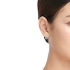 Thumbnail Image 4 of Diamond "XO" Huggie Hoop Earrings 1/10 ct tw Sterling Silver