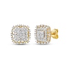 Thumbnail Image 1 of Diamond Cushion-Shaped Cluster Earrings 1/2 ct tw 10K Yellow Gold